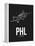 PHL Philadelphia Airport Black-NaxArt-Framed Stretched Canvas