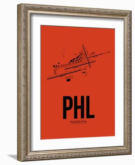 PHL Philadelphia Airport Orange-NaxArt-Framed Art Print