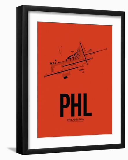 PHL Philadelphia Airport Orange-NaxArt-Framed Art Print