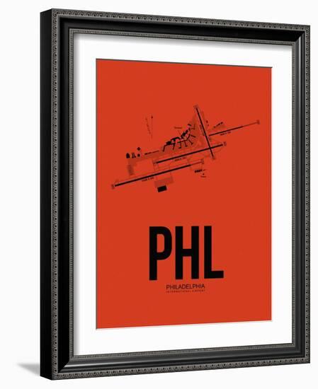 PHL Philadelphia Airport Orange-NaxArt-Framed Art Print