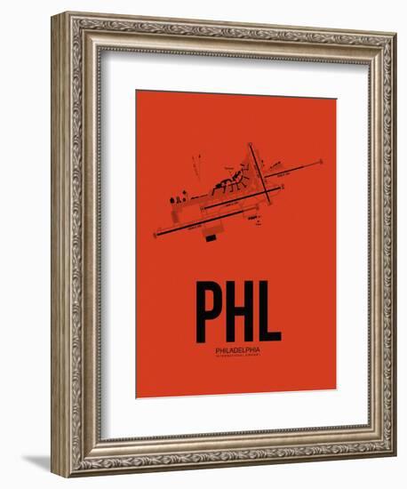 PHL Philadelphia Airport Orange-NaxArt-Framed Art Print