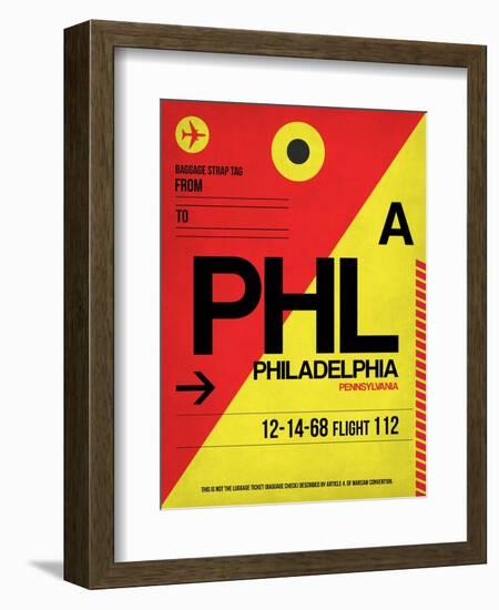 PHL Philadelphia Luggage Tag 2-NaxArt-Framed Art Print