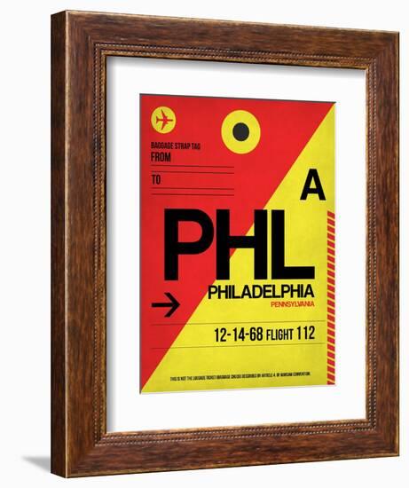 PHL Philadelphia Luggage Tag 2-NaxArt-Framed Art Print