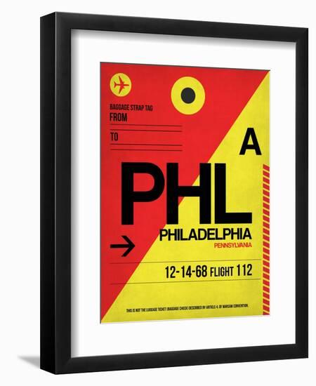 PHL Philadelphia Luggage Tag 2-NaxArt-Framed Art Print