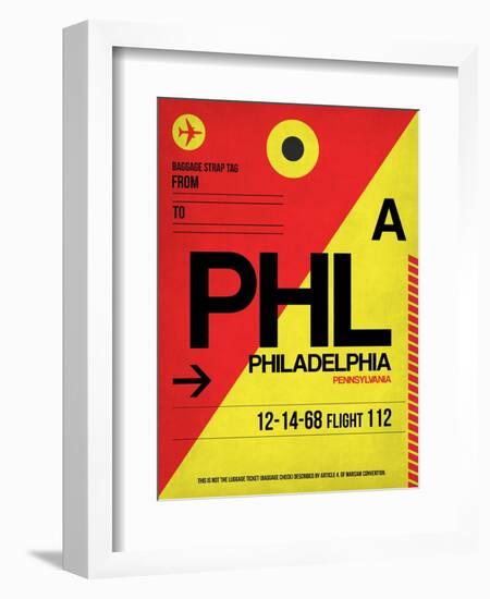 PHL Philadelphia Luggage Tag 2-NaxArt-Framed Art Print