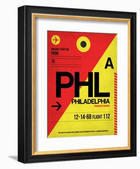 PHL Philadelphia Luggage Tag 2-NaxArt-Framed Art Print