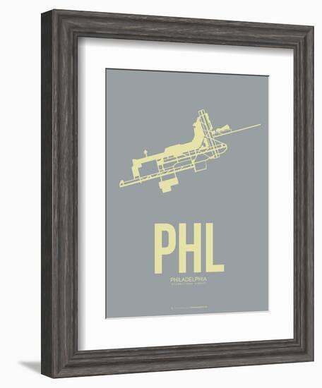 Phl Philadelphia Poster 1-NaxArt-Framed Art Print