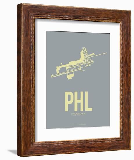 Phl Philadelphia Poster 1-NaxArt-Framed Art Print