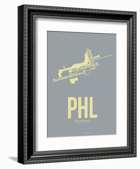 Phl Philadelphia Poster 1-NaxArt-Framed Art Print