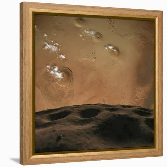 Phobos Orbits So Close to Mars That the Planet Would Fill the Little Moon's Sky-Stocktrek Images-Framed Premier Image Canvas