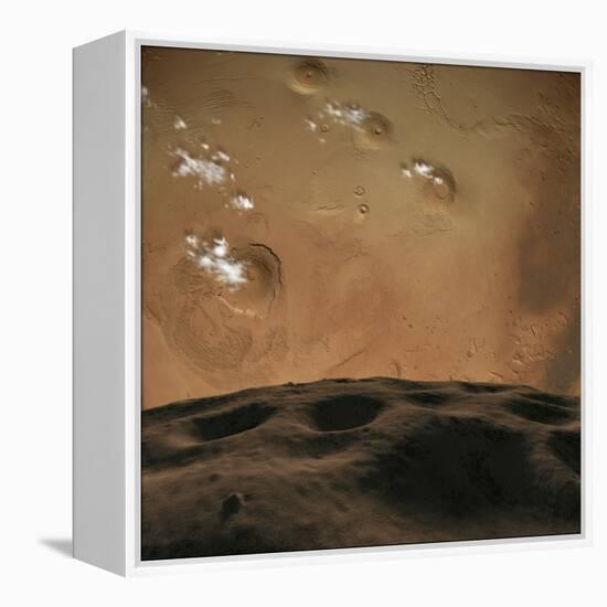 Phobos Orbits So Close to Mars That the Planet Would Fill the Little Moon's Sky-Stocktrek Images-Framed Premier Image Canvas