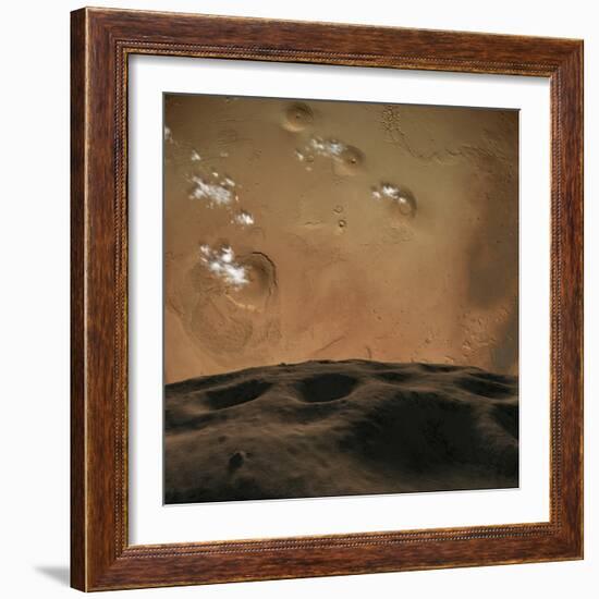 Phobos Orbits So Close to Mars That the Planet Would Fill the Little Moon's Sky-Stocktrek Images-Framed Photographic Print