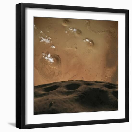 Phobos Orbits So Close to Mars That the Planet Would Fill the Little Moon's Sky-Stocktrek Images-Framed Photographic Print
