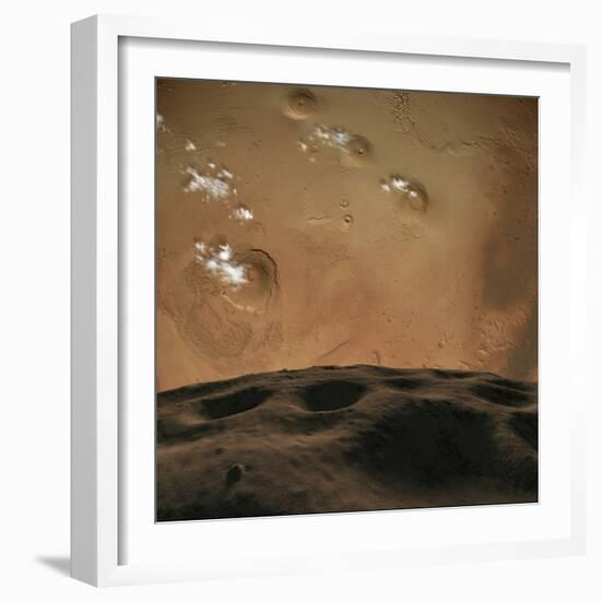 Phobos Orbits So Close to Mars That the Planet Would Fill the Little Moon's Sky-Stocktrek Images-Framed Photographic Print