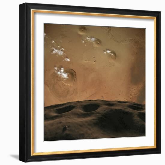 Phobos Orbits So Close to Mars That the Planet Would Fill the Little Moon's Sky-Stocktrek Images-Framed Photographic Print