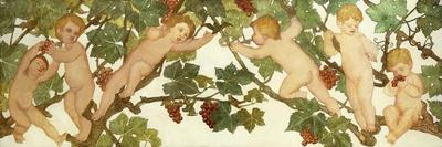 Putti Frolicking in a Vineyard-Phoebe Anna Traquair-Laminated Giclee Print