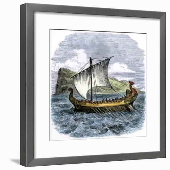 Phoenician Galley Passing the Rock of Gibraltar-null-Framed Giclee Print