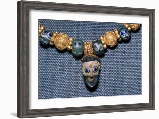 Phoenician glass head on Etruscan Necklace, c7th century BC-Unknown-Framed Giclee Print