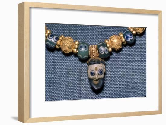 Phoenician glass head on Etruscan Necklace, c7th century BC-Unknown-Framed Giclee Print