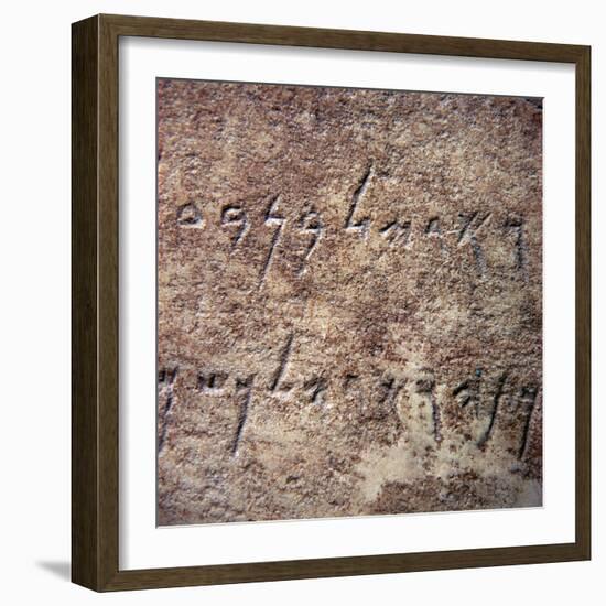 Phoenician inscription, fragment of a marble pedestal, 4th century BC-Unknown-Framed Giclee Print