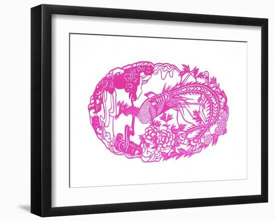 Phoenix and Flowers, Xi'an, China, 1988-null-Framed Giclee Print