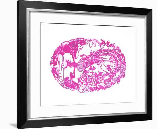 Phoenix and Flowers, Xi'an, China, 1988-null-Framed Giclee Print