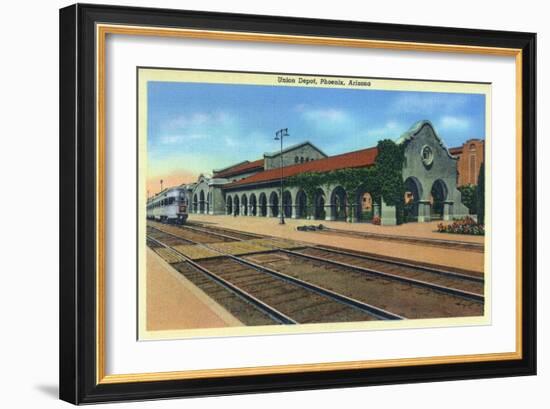 Phoenix, Arizona - Union Depot Exterior View-Lantern Press-Framed Art Print