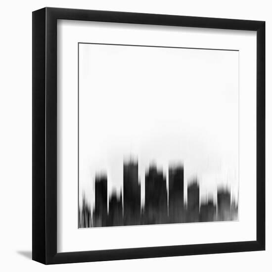 Phoenix City Skyline - Black-NaxArt-Framed Art Print