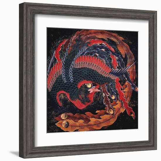 Phoenix (detail)-Katsushika Hokusai-Framed Art Print