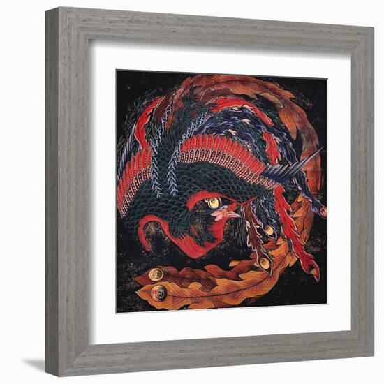 Phoenix (detail)-Katsushika Hokusai-Framed Art Print