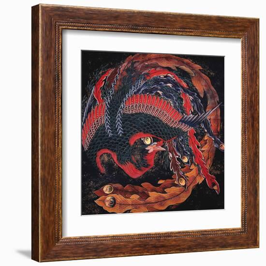 Phoenix (detail)-Katsushika Hokusai-Framed Art Print
