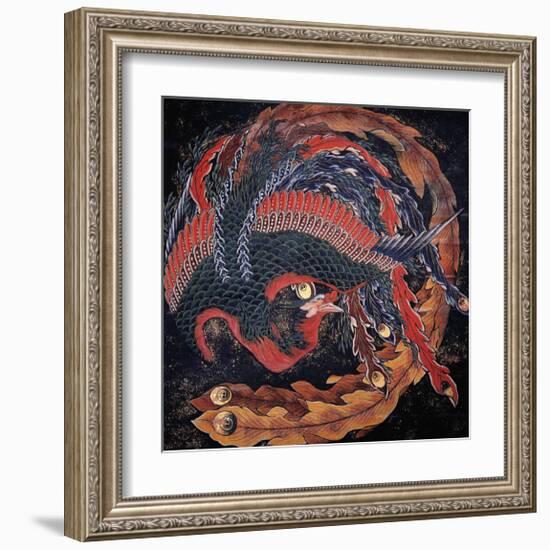 Phoenix (detail)-Katsushika Hokusai-Framed Giclee Print