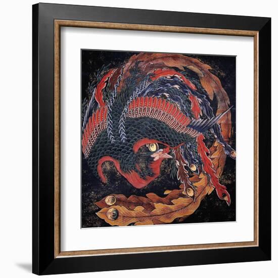 Phoenix (detail)-Katsushika Hokusai-Framed Giclee Print