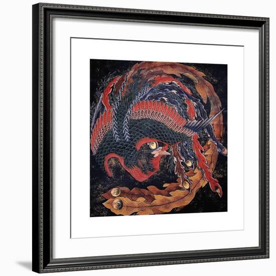 Phoenix (detail)-Katsushika Hokusai-Framed Giclee Print