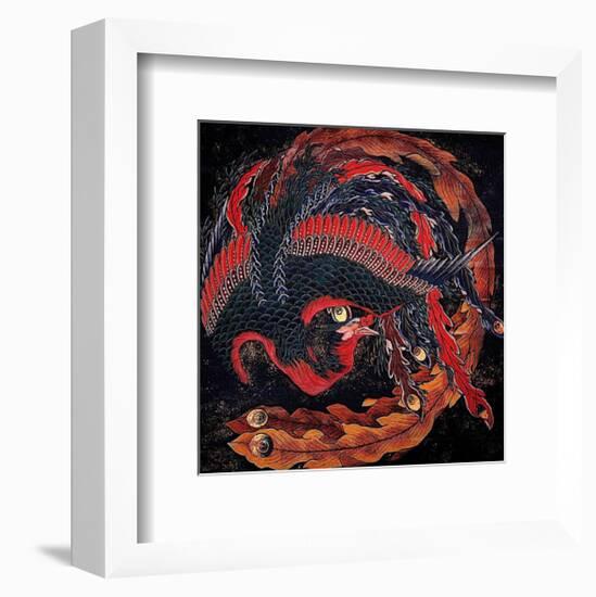 Phoenix (detail)-Katsushika Hokusai-Framed Art Print