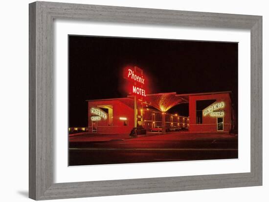 Phoenix Motel at Night-null-Framed Art Print