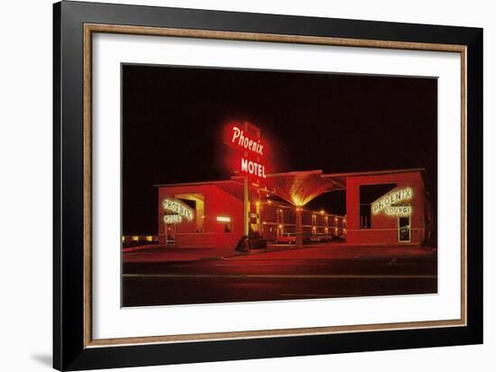 Phoenix Motel at Night-null-Framed Art Print