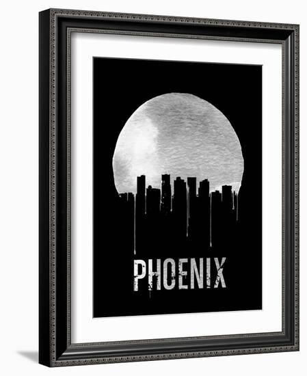 Phoenix Skyline Black-null-Framed Art Print