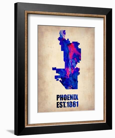 Phoenix Watercolor Map-NaxArt-Framed Art Print