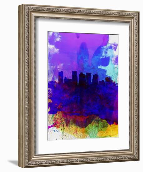 Phoenix Watercolor Skyline 1-NaxArt-Framed Art Print