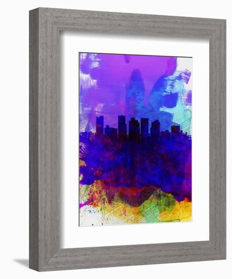 Phoenix Watercolor Skyline 1-NaxArt-Framed Art Print