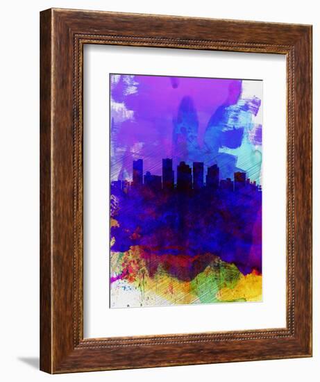 Phoenix Watercolor Skyline 1-NaxArt-Framed Art Print