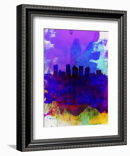 Phoenix Watercolor Skyline 1-NaxArt-Framed Art Print