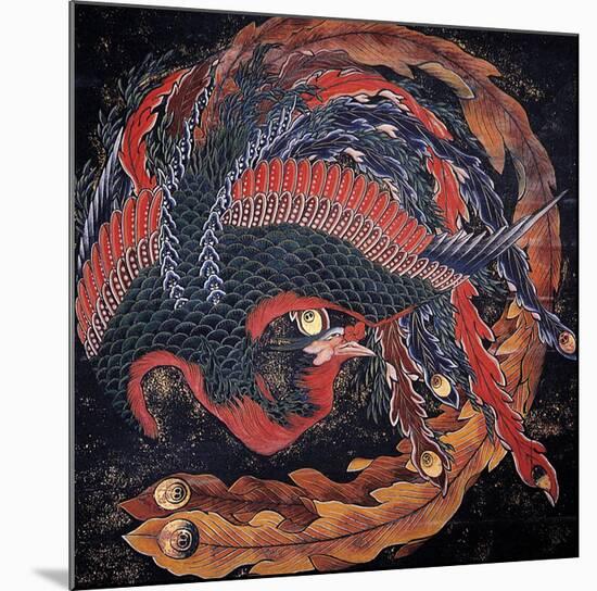 Phoenix-Katsushika Hokusai-Mounted Art Print