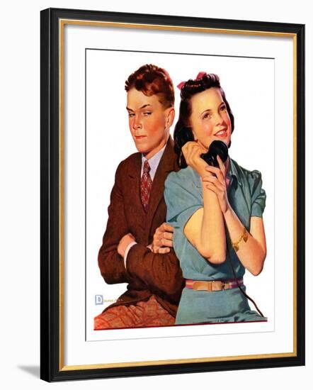 "Phone Call from Another Suitor,"May 27, 1939-Douglas Crockwell-Framed Giclee Print