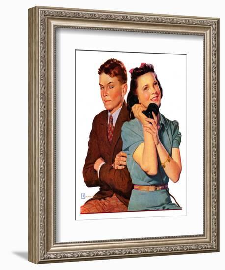 "Phone Call from Another Suitor,"May 27, 1939-Douglas Crockwell-Framed Giclee Print