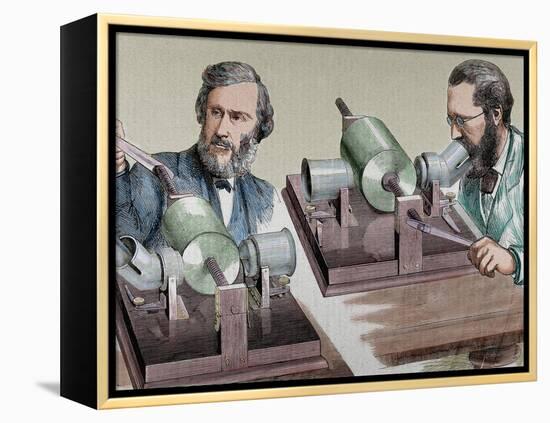Phonograph. Created in 1877 by Thomas Alva Edison (Milan, Ohio, 1847-West Orange, 1931)-Prisma Archivo-Framed Premier Image Canvas