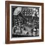 Phonograph Invented by Thomas A. Edison Sitting on Table with Boxes of Cylindrical Records-null-Framed Photographic Print