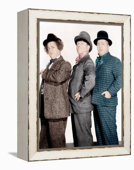 PHONY EXPRESS, from left: Larry Fine, Moe Howard, Curly Howard, (aka The Three Stooges), 1943-null-Framed Stretched Canvas