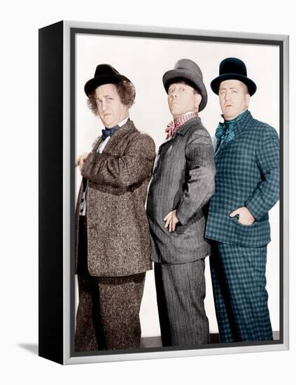 PHONY EXPRESS, from left: Larry Fine, Moe Howard, Curly Howard, (aka The Three Stooges), 1943-null-Framed Stretched Canvas